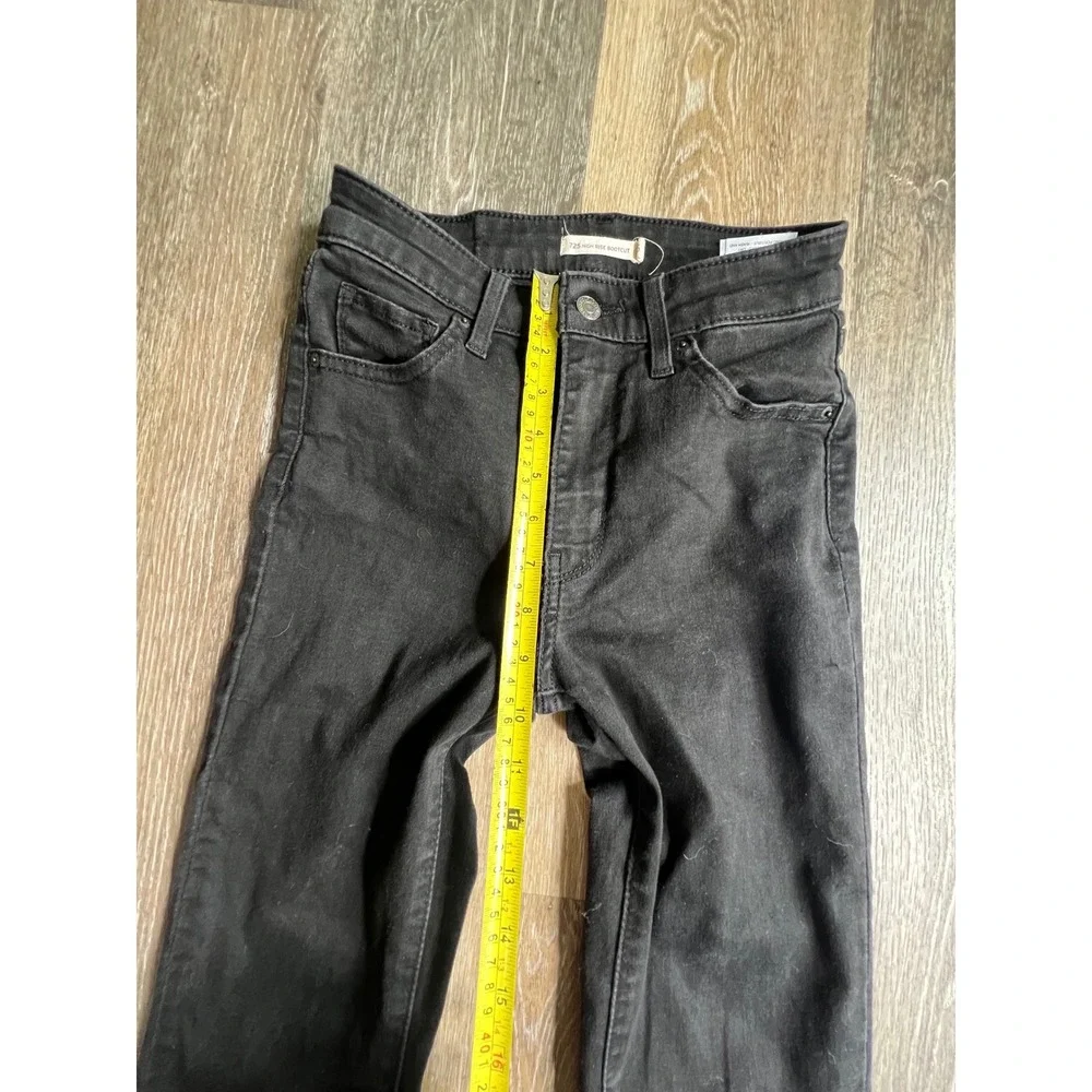 Levi's 725 High Rise‎ Bootcut Jeans Women Size 26 Black Slim Fit Denim